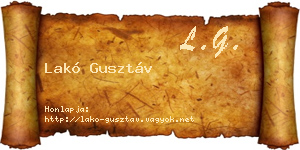 Lakó Gusztáv névjegykártya